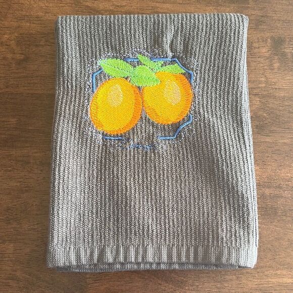 Gray Cotton Oranges Kitchen Bar-Mop 18” by 16” - Picture 1 of 5